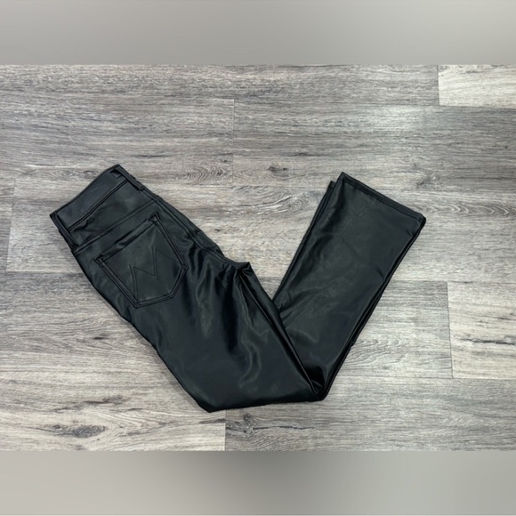 Mother The Insider Ankle Black Faux Leather Wax On Wax Off Pants - Picture 10 of 11